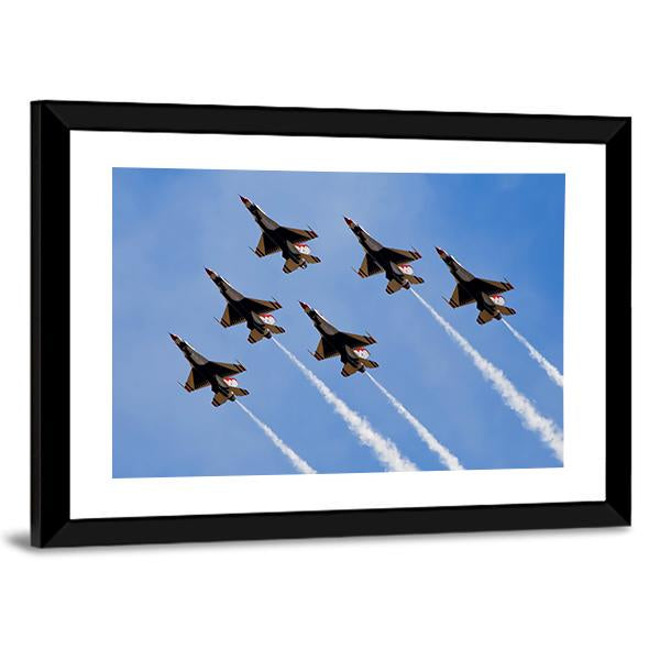 Smoke From Army Jets At Airshow Canvas Wall Art-5 Horizontal-Gallery Wrap-22" x 12"-Tiaracle