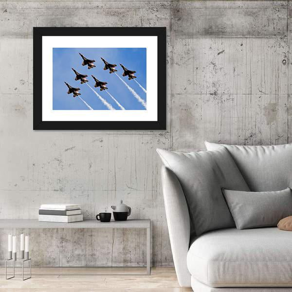 Smoke From Army Jets At Airshow Canvas Wall Art-5 Horizontal-Gallery Wrap-22" x 12"-Tiaracle
