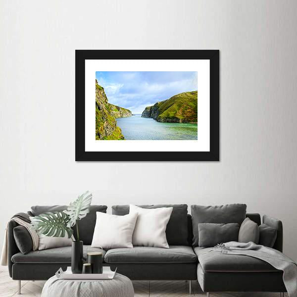 Smoo Cave Bay Landscape In Durness Canvas Wall Art-1 Piece-Framed Print-30" x 20"-Tiaracle