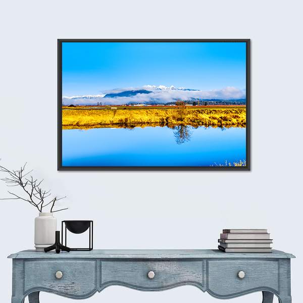 Smooth Surface Of Alouette River Canvas Wall Art-5 Horizontal-Gallery Wrap-22" x 12"-Tiaracle