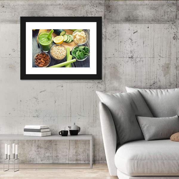 Smoothie With Fruits And Vegetables Canvas Wall Art-5 Horizontal-Gallery Wrap-22" x 12"-Tiaracle