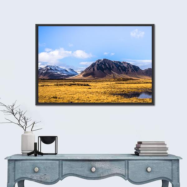 Snaefellsjoekull National Park In Iceland Canvas Wall Art-1 Piece-Floating Frame-24" x 16"-Tiaracle