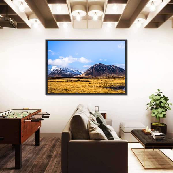 Snaefellsjoekull National Park In Iceland Canvas Wall Art-3 Horizontal-Gallery Wrap-25" x 16"-Tiaracle