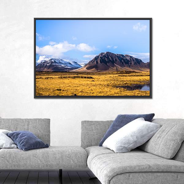 Snaefellsjoekull National Park In Iceland Canvas Wall Art-3 Horizontal-Gallery Wrap-25" x 16"-Tiaracle