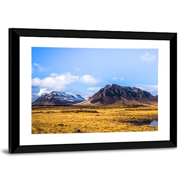 Snaefellsjoekull National Park In Iceland Canvas Wall Art-3 Horizontal-Gallery Wrap-25" x 16"-Tiaracle