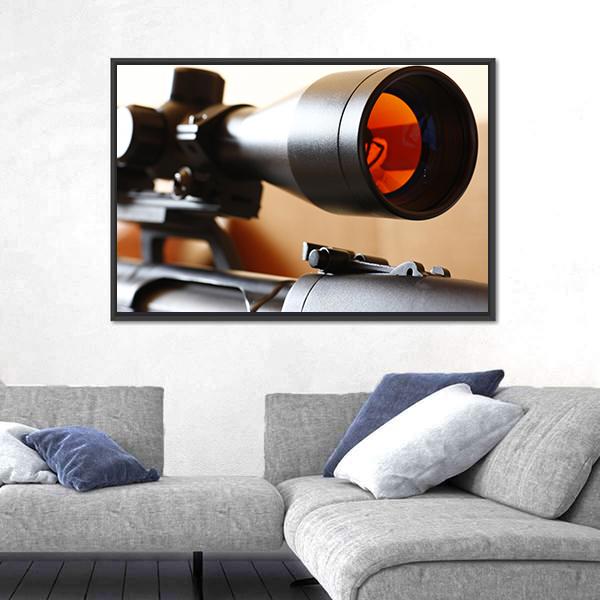 Sniper Rifle Scope Canvas Wall Art-5 Horizontal-Gallery Wrap-22" x 12"-Tiaracle