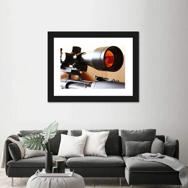 Sniper Rifle Scope Canvas Wall Art-5 Horizontal-Gallery Wrap-22" x 12"-Tiaracle