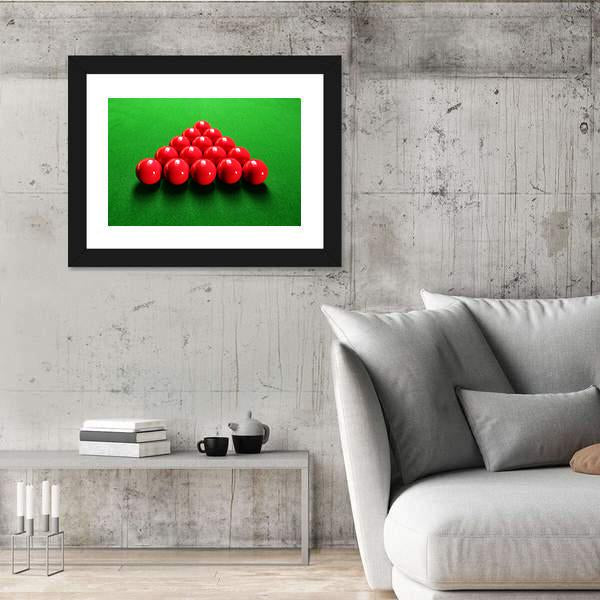 Snooker Balls Arranged In Triangular Shape Ready For Play Canvas Wall Art-5 Horizontal-Gallery Wrap-22" x 12"-Tiaracle