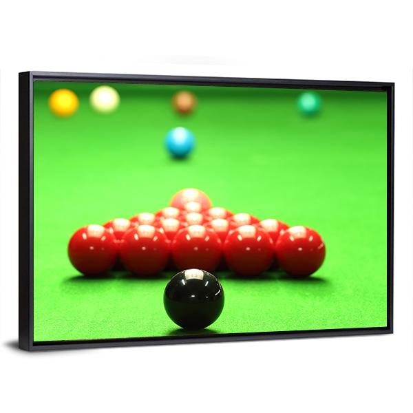 Snooker Balls Ready For Shot Canvas Wall Art-5 Horizontal-Gallery Wrap-22" x 12"-Tiaracle