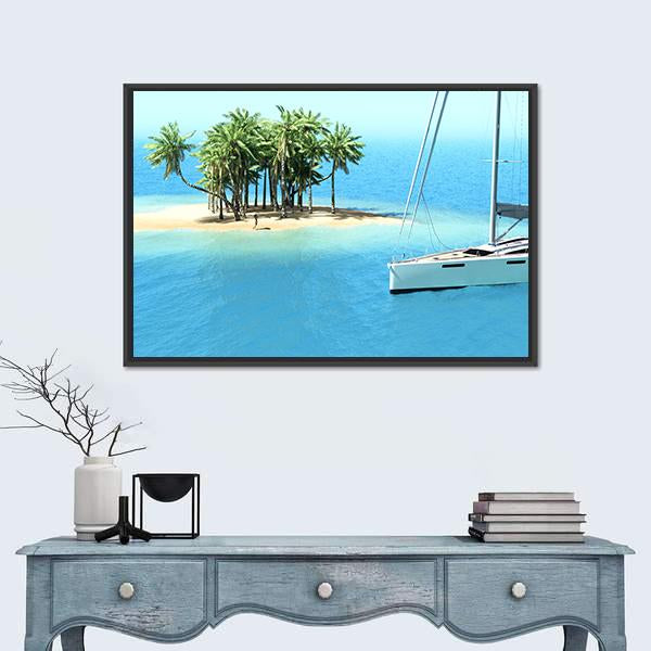Snorkeling In Shallow Tropical Water Canvas Wall Art-1 Piece-Floating Frame-24" x 16"-Tiaracle