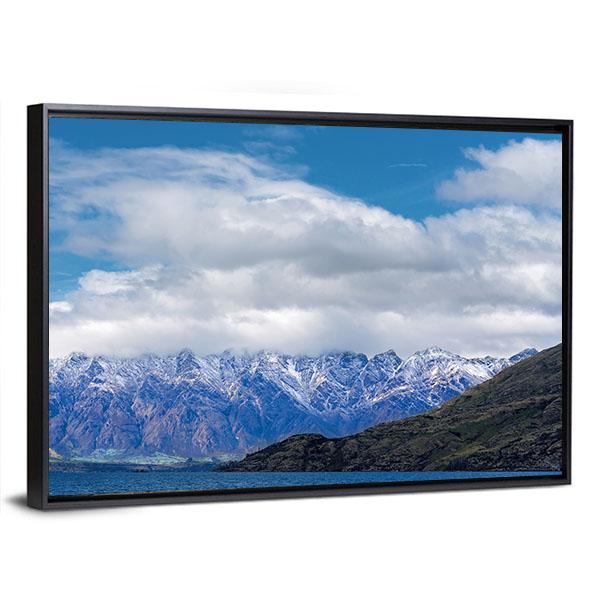 Snow Caped Peaks Across Lake Wakatipu Canvas Wall Art-3 Horizontal-Gallery Wrap-25" x 16"-Tiaracle