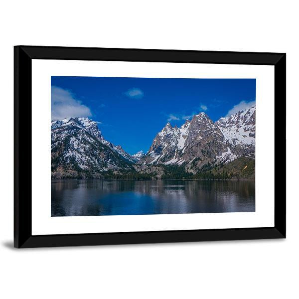 Snow Capped Mountain Reflection In Lake Canvas Wall Art-3 Horizontal-Gallery Wrap-25" x 16"-Tiaracle