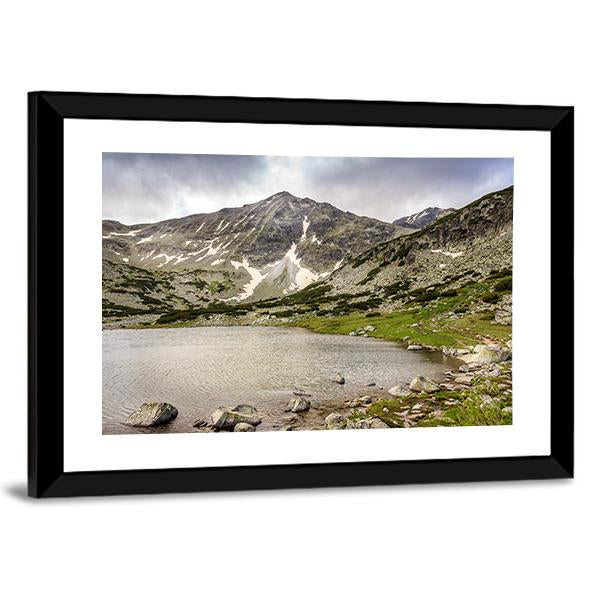 Snow Covered Landscape Of Rila Mountain And Lake Canvas Wall Art-5 Horizontal-Gallery Wrap-22" x 12"-Tiaracle