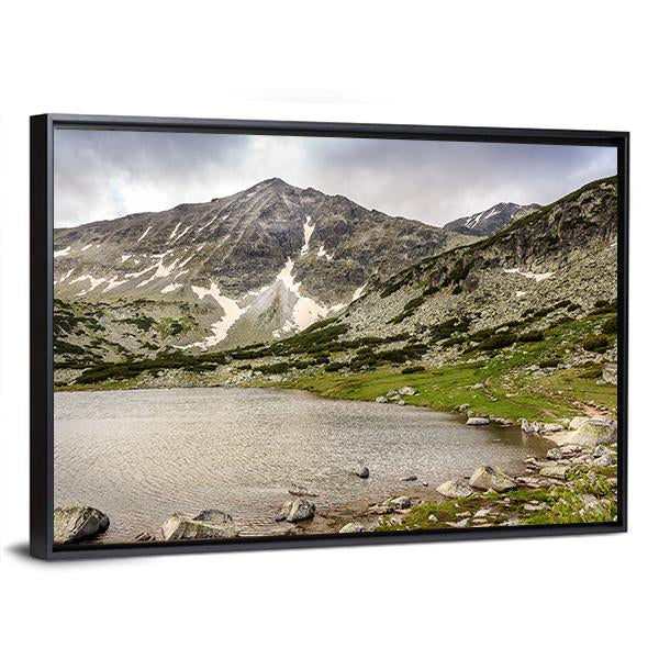 Snow Covered Landscape Of Rila Mountain And Lake Canvas Wall Art-5 Horizontal-Gallery Wrap-22" x 12"-Tiaracle