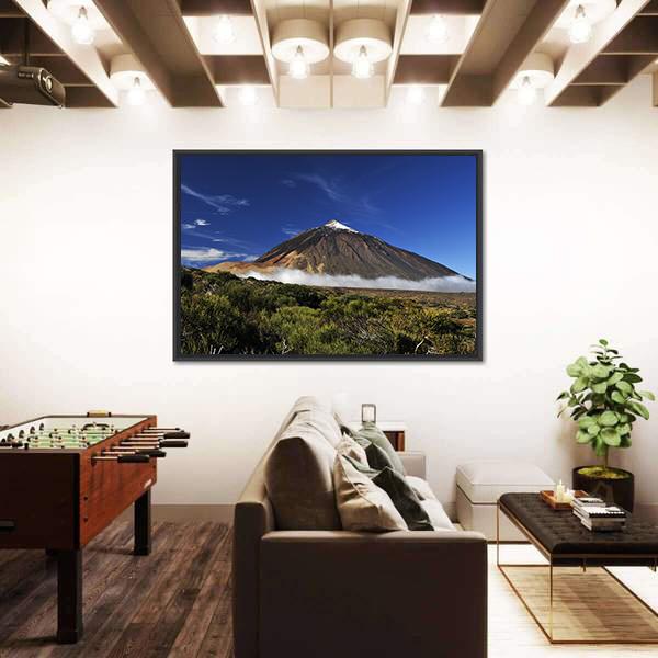 Snow-Covered Peak Of Teide Canvas Wall Art-1 Piece-Floating Frame-24" x 16"-Tiaracle