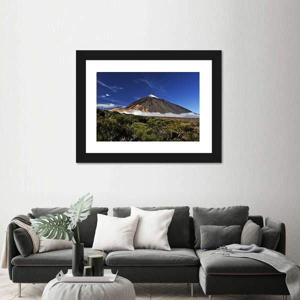Snow-Covered Peak Of Teide Canvas Wall Art-1 Piece-Framed Print-20" x 16"-Tiaracle