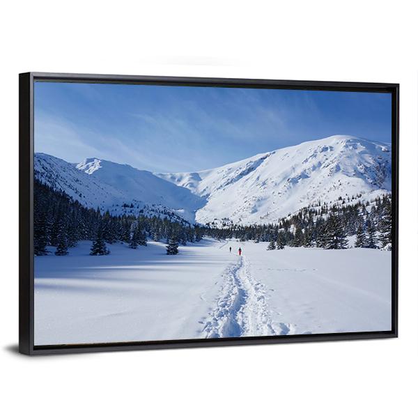 Snow Hiking Trail Poland Canvas Wall Art-3 Horizontal-Gallery Wrap-25" x 16"-Tiaracle