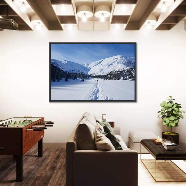 Snow Hiking Trail Poland Canvas Wall Art-3 Horizontal-Gallery Wrap-25" x 16"-Tiaracle