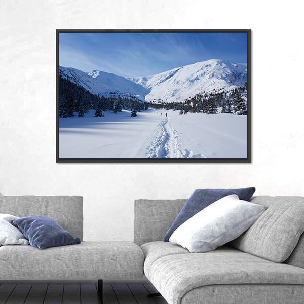 Snow Hiking Trail Poland Canvas Wall Art-3 Horizontal-Gallery Wrap-25" x 16"-Tiaracle