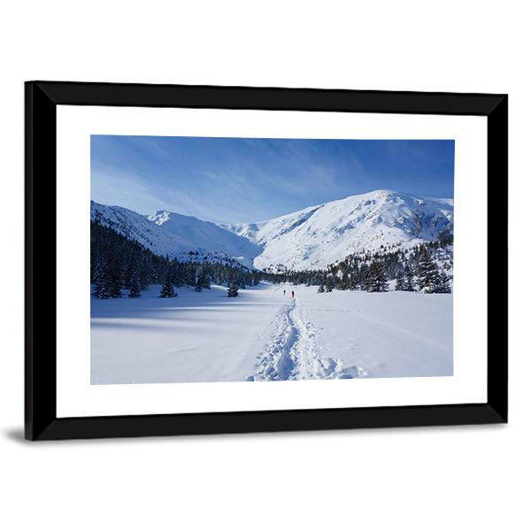 Snow Hiking Trail Poland Canvas Wall Art-3 Horizontal-Gallery Wrap-25" x 16"-Tiaracle
