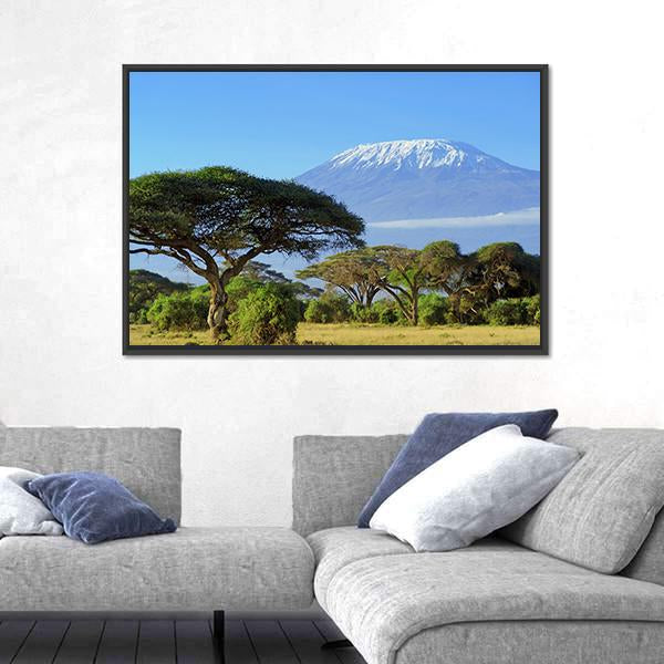 Snow On Top Of Mount Kilimanjaro Canvas Wall Art-3 Horizontal-Gallery Wrap-25" x 16"-Tiaracle
