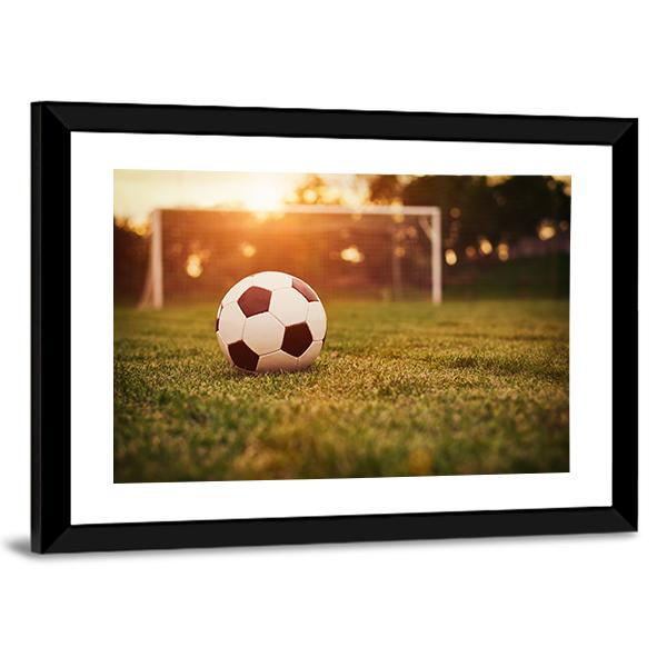 Soccer In Sunset Canvas Wall Art-5 Horizontal-Gallery Wrap-22" x 12"-Tiaracle