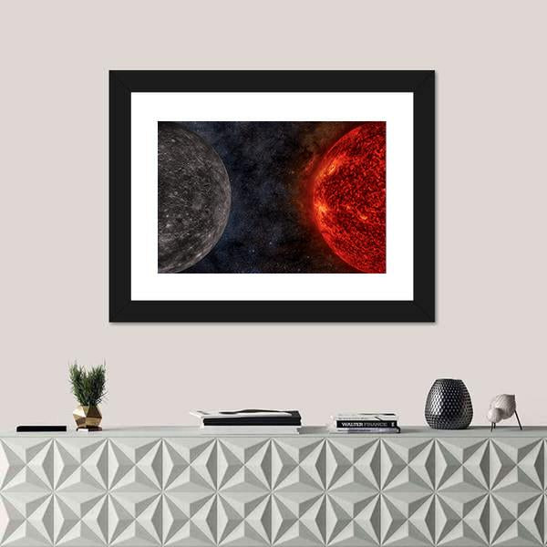 Solar System - Mercury Canvas Wall Art-5 Horizontal-Gallery Wrap-22" x 12"-Tiaracle