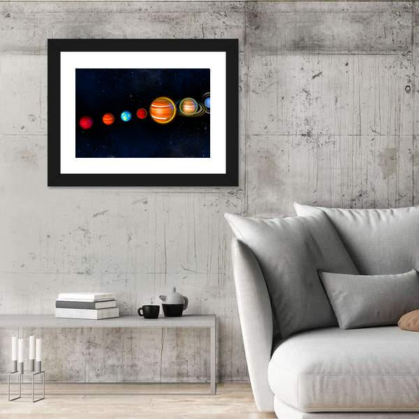 Solar System Planets Canvas Wall Art-5 Horizontal-Gallery Wrap-22" x 12"-Tiaracle