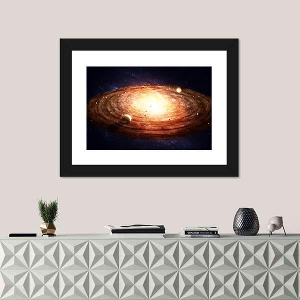 Solar System Protoplanetary Disk Canvas Wall Art-1 Piece-Framed Print-20&quot; x 16&quot;-Tiaracle