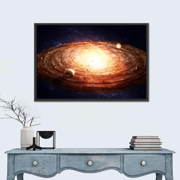 Solar System Protoplanetary Disk Canvas Wall Art-3 Horizontal-Gallery Wrap-25&quot; x 16&quot;-Tiaracle