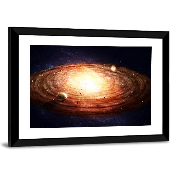 Solar System Protoplanetary Disk Canvas Wall Art-3 Horizontal-Gallery Wrap-25&quot; x 16&quot;-Tiaracle