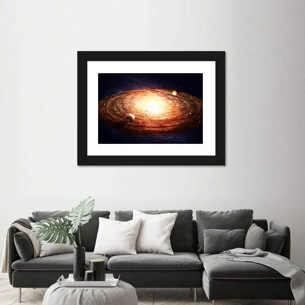 Solar System Protoplanetary Disk Canvas Wall Art-3 Horizontal-Gallery Wrap-25&quot; x 16&quot;-Tiaracle
