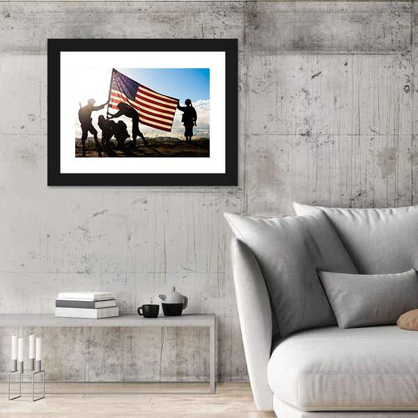 Soldiers In WWII Canvas Wall Art-5 Horizontal-Gallery Wrap-22" x 12"-Tiaracle