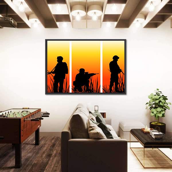Soldiers Performing A Military Operation Canvas Wall Art-5 Horizontal-Gallery Wrap-22" x 12"-Tiaracle