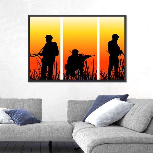 Soldiers Performing A Military Operation Canvas Wall Art-5 Horizontal-Gallery Wrap-22" x 12"-Tiaracle