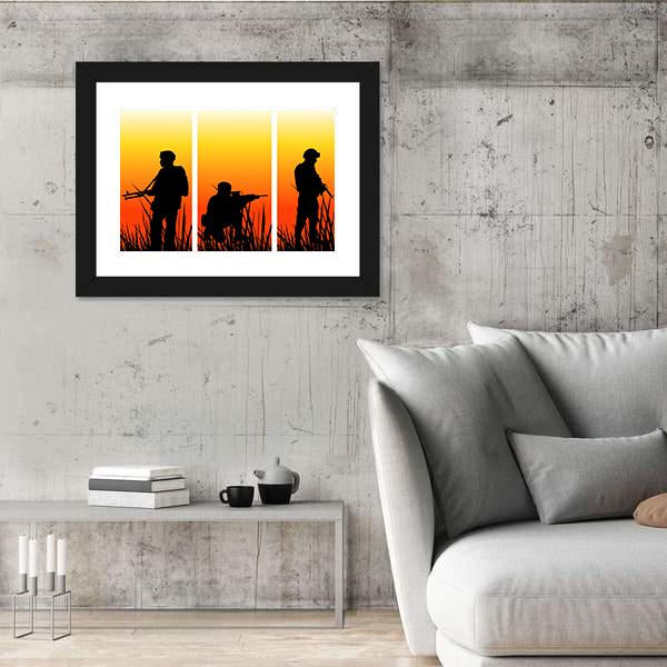 Soldiers Performing A Military Operation Canvas Wall Art-5 Horizontal-Gallery Wrap-22" x 12"-Tiaracle