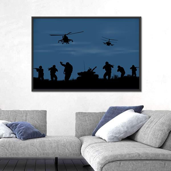 Soldiers Ready To Attack Canvas Wall Art-3 Horizontal-Gallery Wrap-25" x 16"-Tiaracle