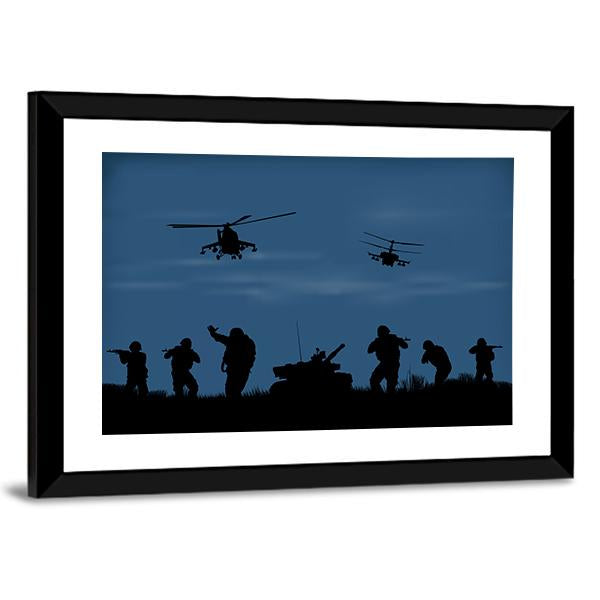 Soldiers Ready To Attack Canvas Wall Art-3 Horizontal-Gallery Wrap-25" x 16"-Tiaracle