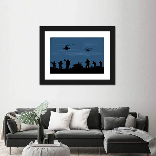 Soldiers Ready To Attack Canvas Wall Art-3 Horizontal-Gallery Wrap-25" x 16"-Tiaracle