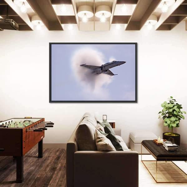 Sonic Pressure Waves From An Aircraft Canvas Wall Art-5 Horizontal-Gallery Wrap-22" x 12"-Tiaracle