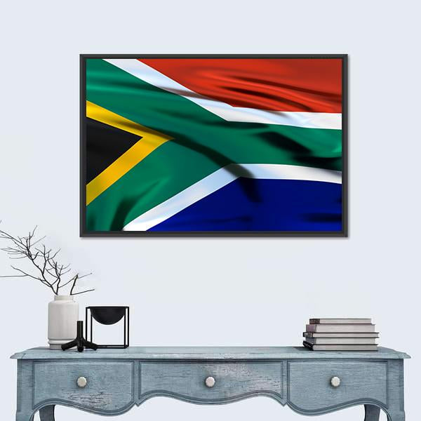 South Africa Flag Canvas Wall Art-1 Piece-Floating Frame-24" x 16"-Tiaracle