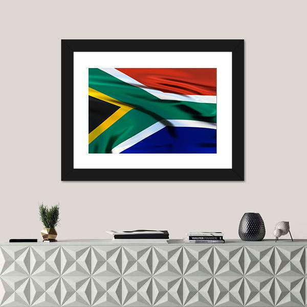 South Africa Flag Canvas Wall Art-1 Piece-Framed Print-20" x 16"-Tiaracle