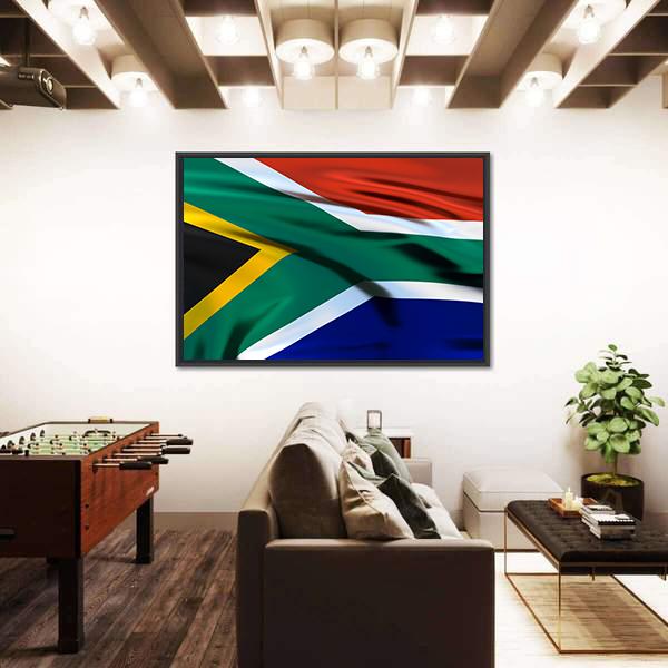 South Africa Flag Canvas Wall Art-3 Horizontal-Gallery Wrap-25" x 16"-Tiaracle