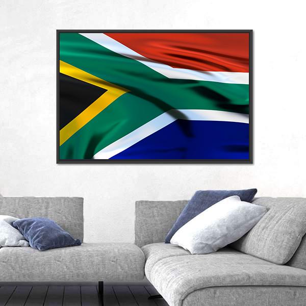 South Africa Flag Canvas Wall Art-3 Horizontal-Gallery Wrap-25" x 16"-Tiaracle