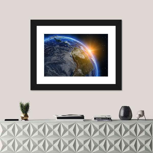 South America At Sunrise Canvas Wall Art-1 Piece-Framed Print-20" x 16"-Tiaracle