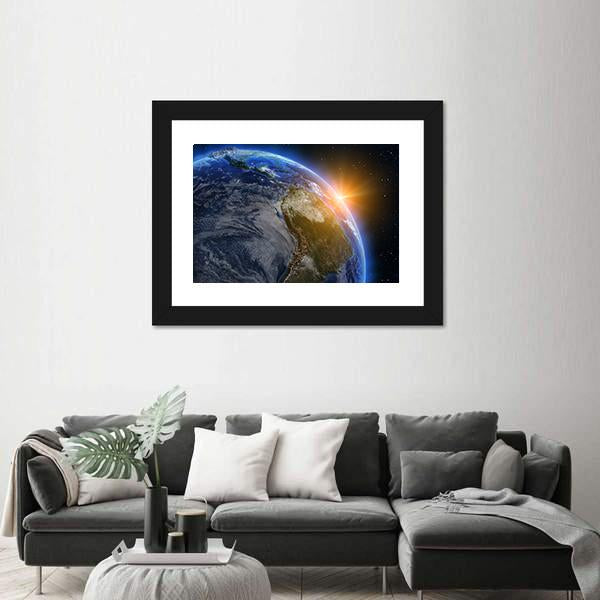 South America At Sunrise Canvas Wall Art-3 Horizontal-Gallery Wrap-25" x 16"-Tiaracle