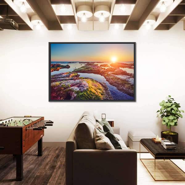 South Coast Of Island Sicily Italy Canvas Wall Art-1 Piece-Floating Frame-36" x 24"-Tiaracle