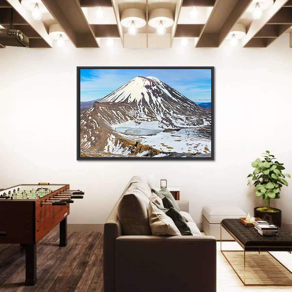 South Crater In Winter Canvas Wall Art-1 Piece-Floating Frame-24" x 16"-Tiaracle