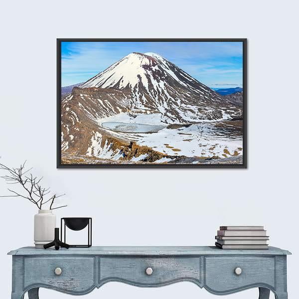 South Crater In Winter Canvas Wall Art-1 Piece-Floating Frame-24" x 16"-Tiaracle