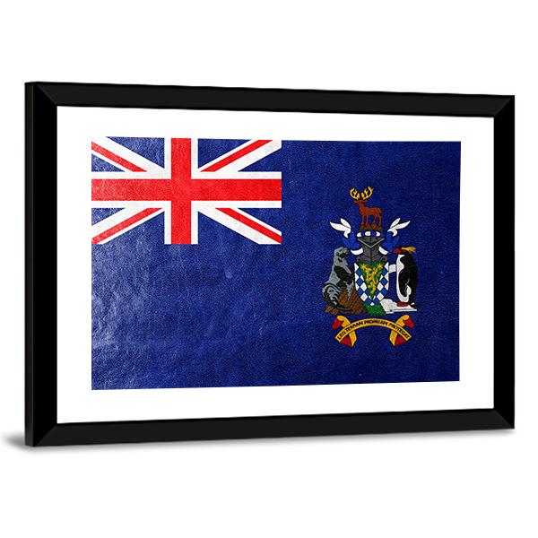 South Georgia And South Sandwich Island Flag Canvas Wall Art-3 Horizontal-Gallery Wrap-25" x 16"-Tiaracle
